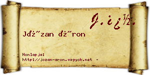 Józan Áron névjegykártya